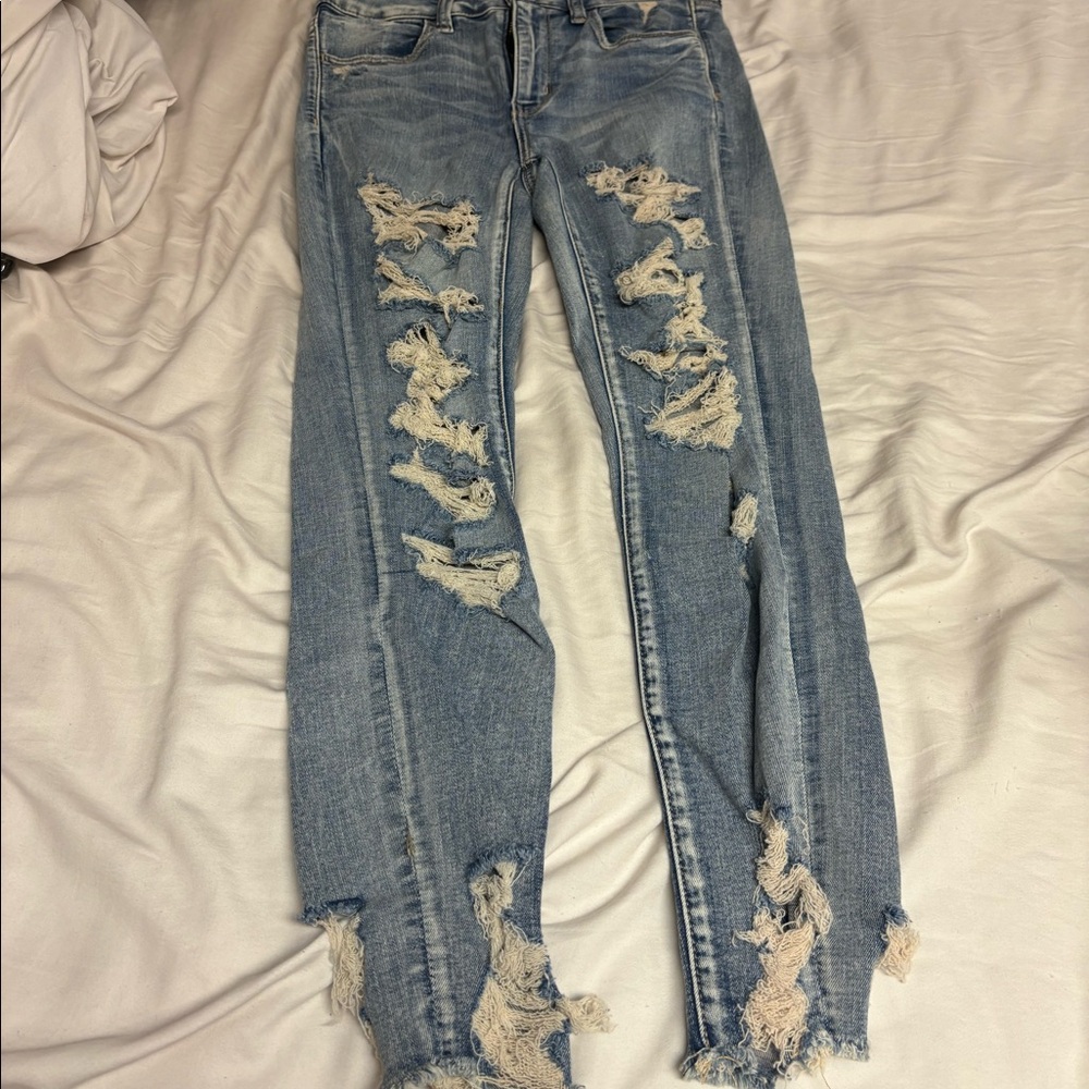 Cut up American eagle skinny jeans
